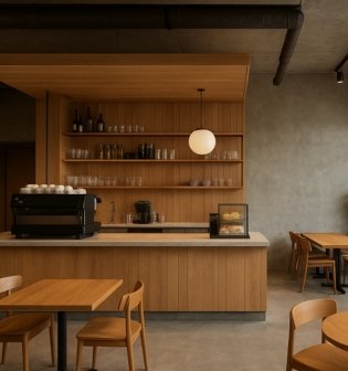 Contemporary Cafe Interior – Commercial Fit-Out Concept